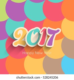 Happy new year 2017 Text Design vector.
