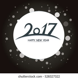  Happy New Year 2017 text design vector