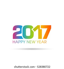 Happy new year 2017 Text Design vector.