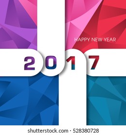 Happy new year 2017 Text Design vector.