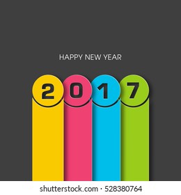 Happy new year 2017 Text Design vector.