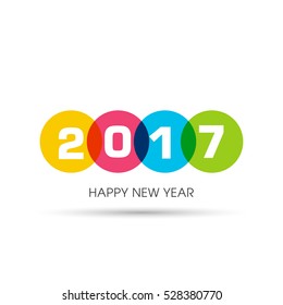 Happy new year 2017 Text Design vector.