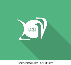 Happy new year 2017 Text Design vector illustration