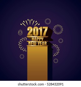Happy New Year 2017 text design. Vector greeting illustration