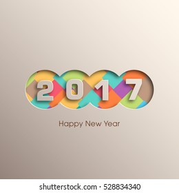 Happy new year 2017 Text Design vector.