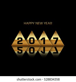 Happy new year 2017 Text Design vector.