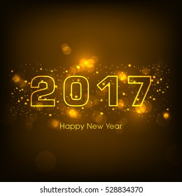 Happy new year 2017 Text Design vector.