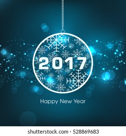 Happy new year 2017 Text Design vector.