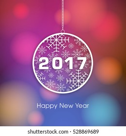 Happy new year 2017 Text Design vector.