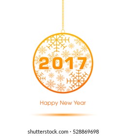Happy new year 2017 Text Design vector.