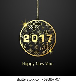Happy new year 2017 Text Design vector.