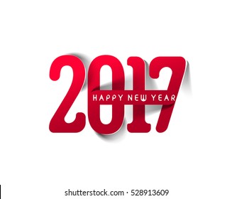 Happy new year 2017 Text Design. Vector illustration