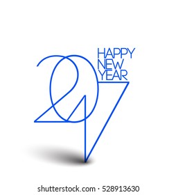 Happy new year 2017 Text Design for Flyers and Greetings Card. Vector illustration