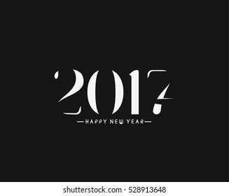 Happy new year 2017 Text Design. Vector illustration