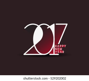 Happy new year 2017 Text Design vector illustration