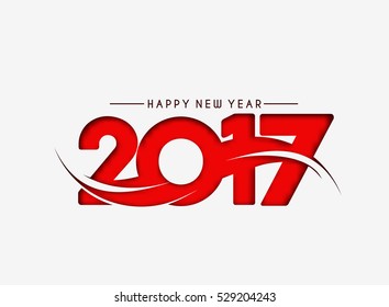 Happy new year 2017 Text Design. Vector illustration