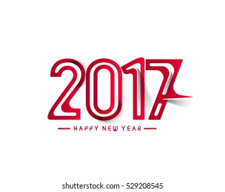 Happy new year 2017 Text Design. Vector illustration
