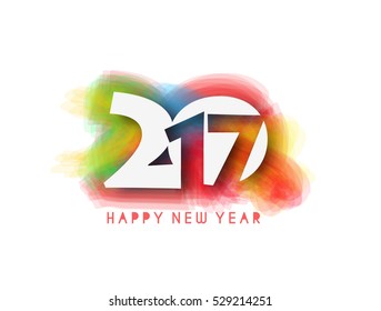 Happy new year 2017 Text Design. Vector illustration