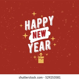 Happy New Year 2017 text design. Vector logo, typography. Usable as banner, greeting card, gift package etc.