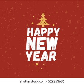 Happy New Year 2017 text design. Vector logo, typography. Usable as banner, greeting card, gift package etc.