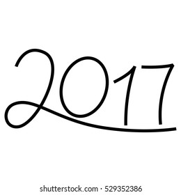Happy new year 2017 text design on the white background