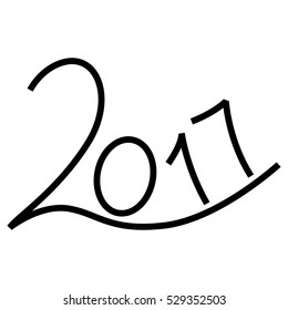 Happy new year 2017 text design on the white background