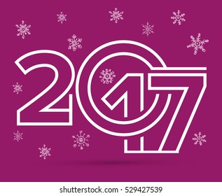 Happy new year 2017 Text Design vector