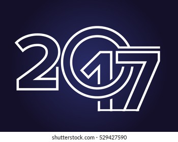 Happy new year 2017 Text Design vector