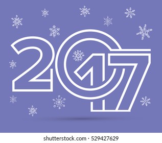 Happy new year 2017 Text Design vector