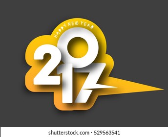 Happy new year 2017 Text Design. Vector illustration
