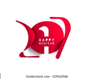Happy new year 2017 Text Design. Vector illustration