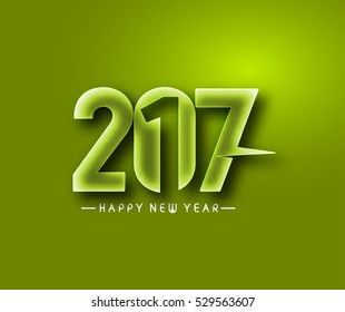 Happy new year 2017 Text Design. Vector illustration