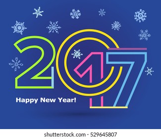 Happy new year 2017 Text Design vector