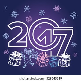 Happy new year 2017 Text Design vector