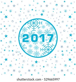 Happy new year 2017 Text Design vector.