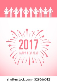 Happy new year 2017 Text Design vector.
