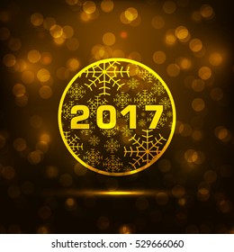Happy new year 2017 Text Design vector.