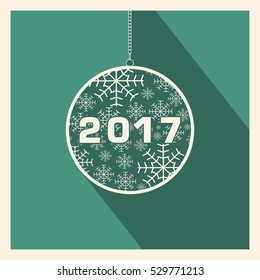 Happy new year 2017 Text Design vector.