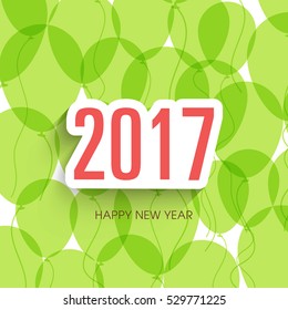 Happy new year 2017 Text Design vector.