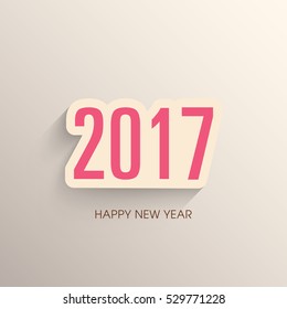 Happy new year 2017 Text Design vector.