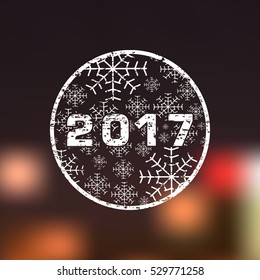Happy new year 2017 Text Design vector.