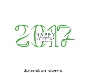 Happy new year 2017 Text Design. Vector illustration