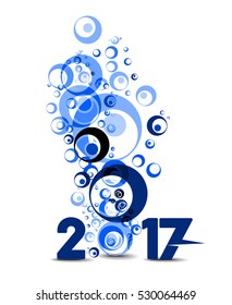 Happy new year 2017 Text Design for Flyers and Greetings Card. Vector illustration