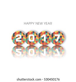 Happy new year 2017 Text Design vector.