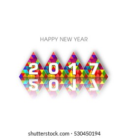 Happy new year 2017 Text Design vector.