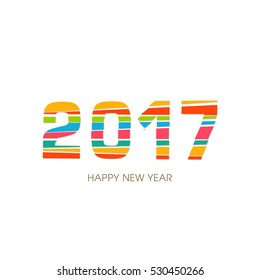 Happy new year 2017 Text Design vector.