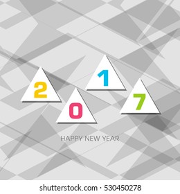 Happy new year 2017 Text Design vector.