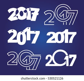 Happy new year 2017 Text Design vector