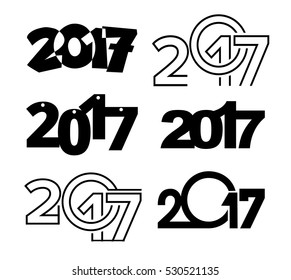Happy new year 2017 Text Design vector