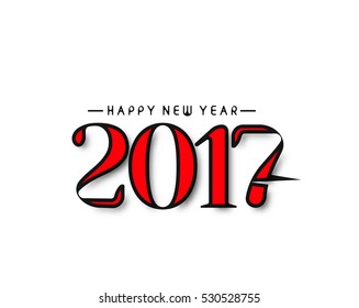Happy new year 2017 Text Design for Flyers and Greetings Card. Vector illustration